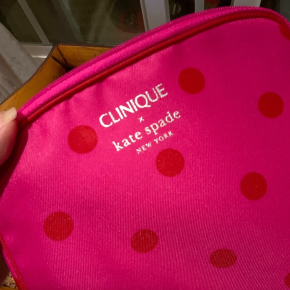 Kate Spade New York x Clinique Hot Pink Polka Dot Cosmetic Case NWOT - Picture 5 of 6